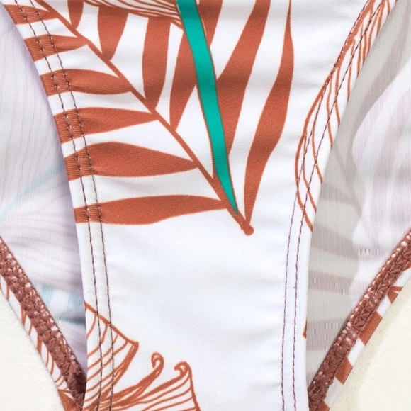 Tropical Palm Leaves Rust Emerald Bikini NWOT - Picture 6 of 9